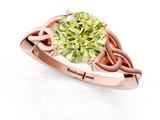 Rose gold Fancy Yellow Round  Solitaire Celtic Knot Engagement Ring with Four-Prong Setting_1