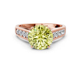 Rose gold Fancy Yellow Round  Solitaire Channel-Set Diamond Engagement Ring with Four-Prong Setting_28