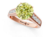 Rose gold Fancy Yellow Round  Solitaire Channel-Set Diamond Engagement Ring with Four-Prong Setting_29
