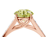 Rose gold Fancy Yellow Round  Solitaire Channel-Set Diamond Engagement Ring with Four-Prong Setting_32