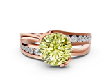 Rose gold Fancy Yellow Round  Solitaire Channel-Set Split Shank Ring with Tension Prong Setting_3