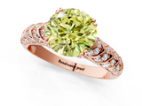 Rose gold Fancy Yellow Round  Solitaire Chevron Pave Diamond Engagement Ring with Six-Prong Setting_1