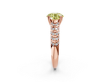 Rose gold Fancy Yellow Round  Solitaire Chevron Pave Diamond Engagement Ring with Six-Prong Setting_2
