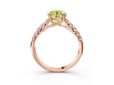 Rose gold Fancy Yellow Round  Solitaire Chevron Pave Diamond Engagement Ring with Six-Prong Setting_3