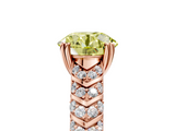 Rose gold Fancy Yellow Round  Solitaire Chevron Pave Diamond Engagement Ring with Six-Prong Setting_5