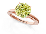 Rose gold Fancy Yellow Round  Solitaire Diamond Engagement Ring with Four-Prong Setting on a Classic Band_4