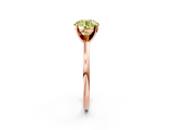 Rose gold Fancy Yellow Round  Solitaire Diamond Engagement Ring with Four-Prong Setting on a Classic Band_5
