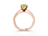 Rose gold Fancy Yellow Round  Solitaire Diamond Engagement Ring with Four-Prong Setting on a Classic Band_6