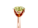 Rose gold Fancy Yellow Round  Solitaire Diamond Engagement Ring with Four-Prong Setting on a Classic Band_8