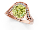 Rose gold Fancy Yellow Round  Solitaire Diamond Engagement Ring with Pave Band and Four-Prong Setting 1