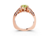 Rose gold Fancy Yellow Round  Solitaire Diamond Engagement Ring with Pave Band and Four-Prong Setting 3