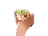 Rose gold Fancy Yellow Round  Solitaire Diamond Engagement Ring with Pave Band and Four-Prong Setting 5