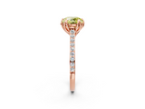 Rose gold Fancy Yellow Round  Solitaire Diamond Engagement Ring with Pave Band and Six-Prong Setting_2