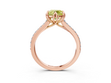 Rose gold Fancy Yellow Round  Solitaire Diamond Engagement Ring with Pave Band and Six-Prong Setting_3