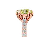 Rose gold Fancy Yellow Round  Solitaire Diamond Engagement Ring with Pave Band and Six-Prong Setting_5