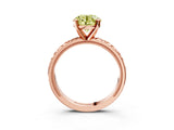 Rose gold Fancy Yellow Round  Solitaire Diamond Engagement Ring with XO Engraved Band and Four-Prong Setting 3