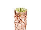 Rose gold Fancy Yellow Round  Solitaire Diamond Leaf Vine Band with Prong Setting_5