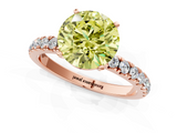 Rose gold Fancy Yellow Round  Solitaire Diamond Pavé Band with Four-Prong Setting_1