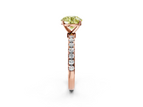 Rose gold Fancy Yellow Round  Solitaire Diamond Pavé Band with Four-Prong Setting_2