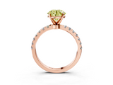 Rose gold Fancy Yellow Round  Solitaire Diamond Pavé Band with Four-Prong Setting_3