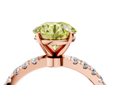 Rose gold Fancy Yellow Round  Solitaire Diamond Pavé Band with Four-Prong Setting_4