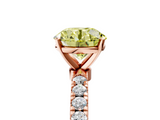 Rose gold Fancy Yellow Round  Solitaire Diamond Pavé Band with Four-Prong Setting_5