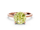 Rose gold Fancy Yellow Round  Solitaire Diamond Ring with 4-Prong Setting on a Classic Band_3