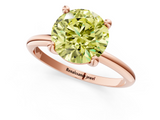 Rose gold Fancy Yellow Round  Solitaire Diamond Ring with 4-Prong Setting on a Classic Band_4
