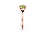 Rose gold Fancy Yellow Round  Solitaire Diamond Ring with 4-Prong Setting on a Classic Band_5