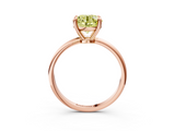 Rose gold Fancy Yellow Round  Solitaire Diamond Ring with 4-Prong Setting on a Classic Band_6