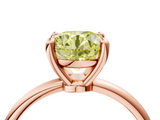 Rose gold Fancy Yellow Round  Solitaire Diamond Ring with 4-Prong Setting on a Classic Band_7