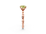 Rose gold Fancy Yellow Round  Solitaire Diamond Ring with Bamboo Band and Four-Prong Setting_2