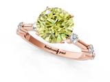 Rose gold Fancy Yellow Round  Solitaire Diamond Ring with Bezel Set Side Stones and Prong Setting_1