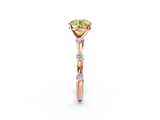 Rose gold Fancy Yellow Round  Solitaire Diamond Ring with Bezel Set Side Stones and Prong Setting_2