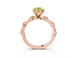 Rose gold Fancy Yellow Round  Solitaire Diamond Ring with Bezel Set Side Stones and Prong Setting_3