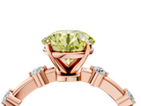 Rose gold Fancy Yellow Round  Solitaire Diamond Ring with Bezel Set Side Stones and Prong Setting_4