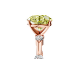 Rose gold Fancy Yellow Round  Solitaire Diamond Ring with Bezel Set Side Stones and Prong Setting_5