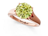 Rose gold Fancy Yellow Round  Solitaire Diamond Ring with Cathedral Band and Four-Prong Setting_30