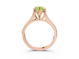 Rose gold Fancy Yellow Round  Solitaire Diamond Ring with Cathedral Band and Four-Prong Setting_32