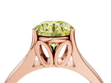 Rose gold Fancy Yellow Round  Solitaire Diamond Ring with Cathedral Band and Four-Prong Setting_33