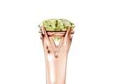 Rose gold Fancy Yellow Round  Solitaire Diamond Ring with Cathedral Band and Four-Prong Setting_34