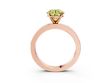 Rose gold Fancy Yellow Round  Solitaire Diamond Ring with Channel-Set Baguette Band and Four-Prong Setting_3