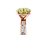 Rose gold Fancy Yellow Round  Solitaire Diamond Ring with Channel-Set Baguette Band and Four-Prong Setting_5