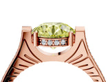 Rose gold Fancy Yellow Round  Solitaire Diamond Ring with Channel Set Band and Bezel Prong Setting_78