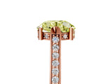 Rose gold Fancy Yellow Round  Solitaire Diamond Ring with Channel Set Band and Bezel Prong Setting_79