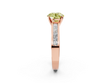 Rose gold Fancy Yellow Round  Solitaire Diamond Ring with Channel-Set Band and Four-Prong Setting_5