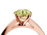 Rose gold Fancy Yellow Round  Solitaire Diamond Ring with Channel-Set Band and Four-Prong Setting_7