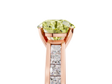Rose gold Fancy Yellow Round  Solitaire Diamond Ring with Channel-Set Band and Four-Prong Setting_8