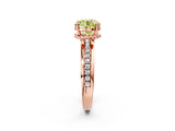 Rose gold Fancy Yellow Round  Solitaire Diamond Ring with Channel Set Band and Six-Prong Setting_31