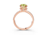 Rose gold Fancy Yellow Round  Solitaire Diamond Ring with Channel Set Band and Six-Prong Setting_32
